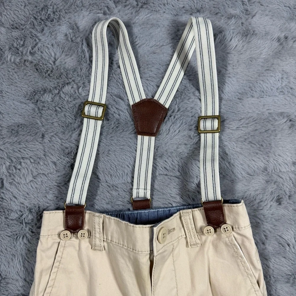 OshKosh B'gosh Tan Overalls with Adjustable Suspenders